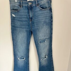 Abercrombie Kids High-Rise Flare Jeans — Medium Wash